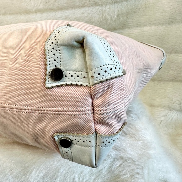 BURBERRY BLUE LABEL LIMITED CANVAS DIE CUT LEATHER TOTE - Picture 14 of 17